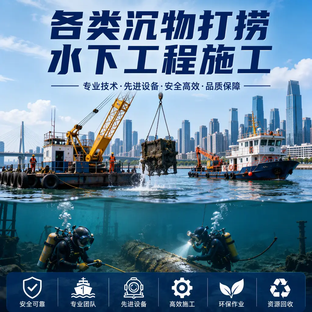 武江各类沉物打捞,水下工程施工